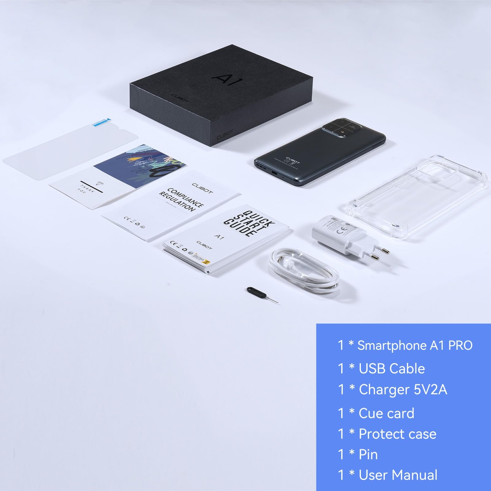 Смартфон CUBOT A1 8GB (4GB + 4GB) RAM 128GB ROM 6.56 дюймів 13MP 5100mAh Android 13 4G Dual SIM Octa Core GPS Face ID Black, фото №8 Смартфон CUBOT A1 8GB (4GB + 4GB) RAM 128GB ROM 6.56 дюймів 13MP 5100mAh Android 13 4G Dual SIM Octa Core GPS Face ID Black, фото №8