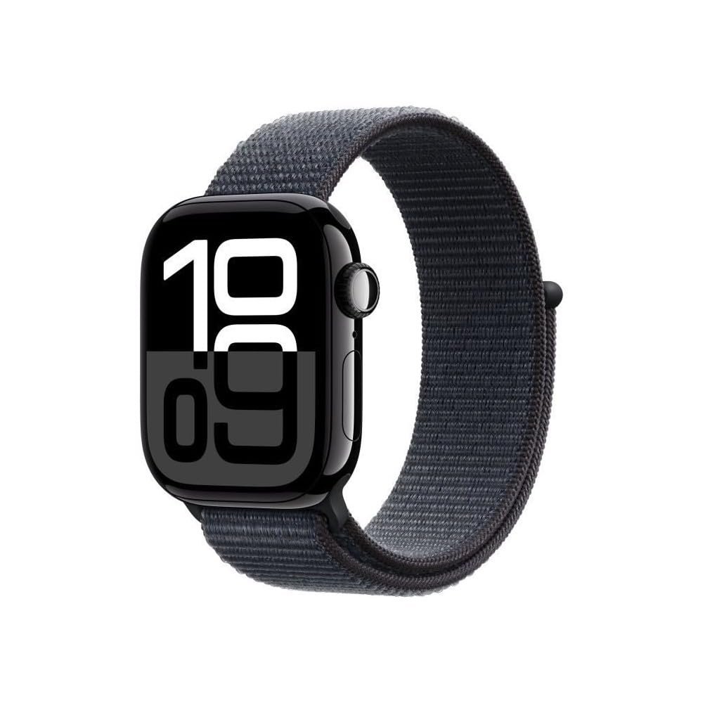 Смарт-годинник Apple Series 10 (GPS + Cellular 42 мм) Алюмінієвий корпус Чорний діамант і спортивний ремінець Чорнило (один розмір), фото №1