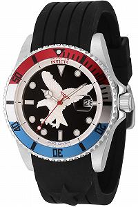 Мужские часы Pro Diver Invicta 45872, водонепроницаемые, аналоговые, кварцевый механизм, нержавеющая сталь с черным циферблатом, 42 мм, серебристый, ремешок - Фото 1