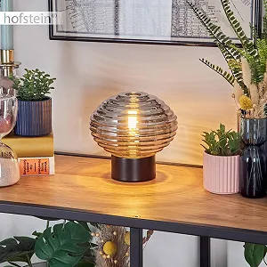 Настільна лампа Gualtar Modern Vintage / Retro Design Метал / Скло Ø15,5 см E14 Чорний / Димчастий synthetic.ua - Фото 1