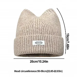 Шапка-бини с кошачьими ушками Mivceklw, вязаная synthetic.ua - Фото 1