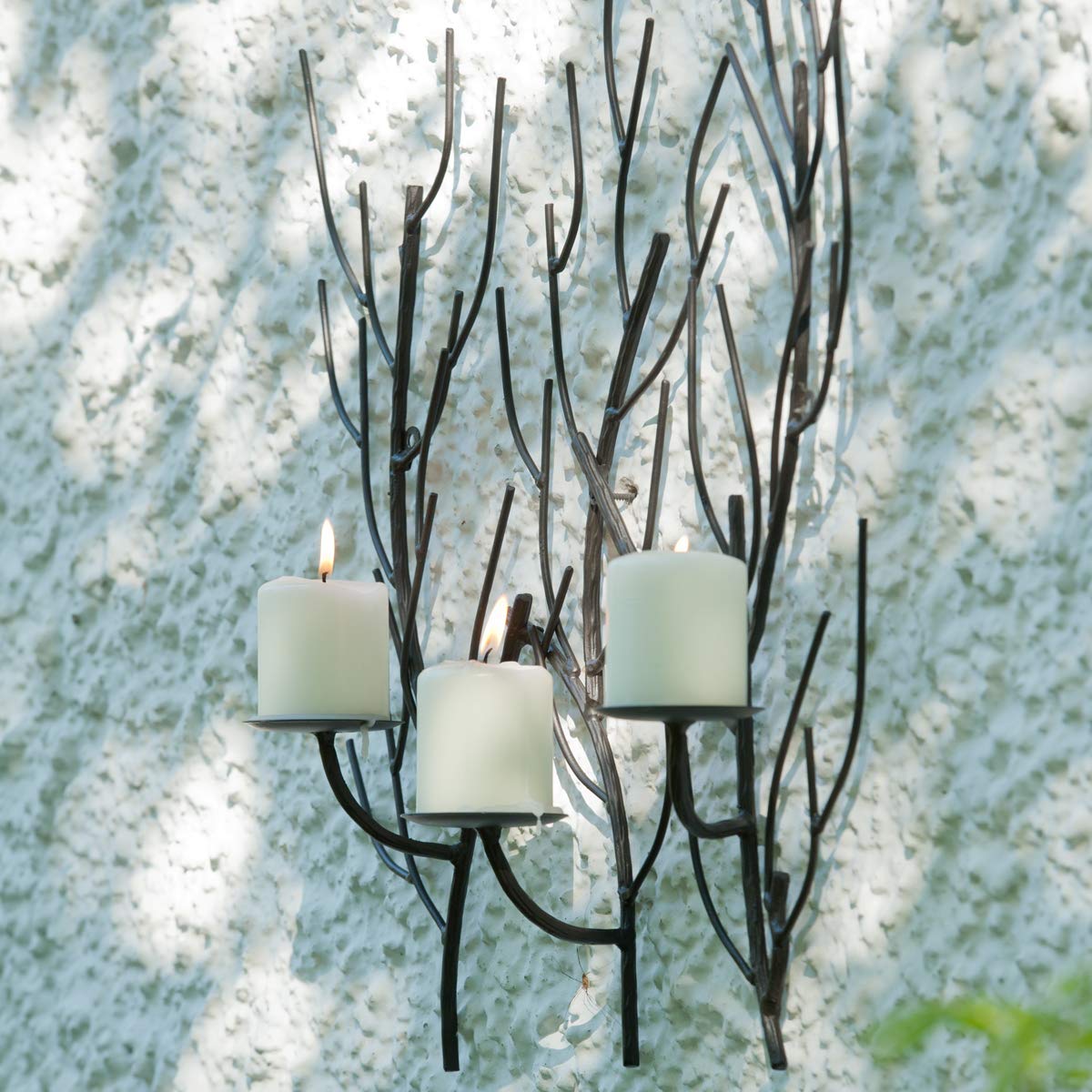 Украшение настенное Varia Living Tree Черный металл со свечником, фото №3