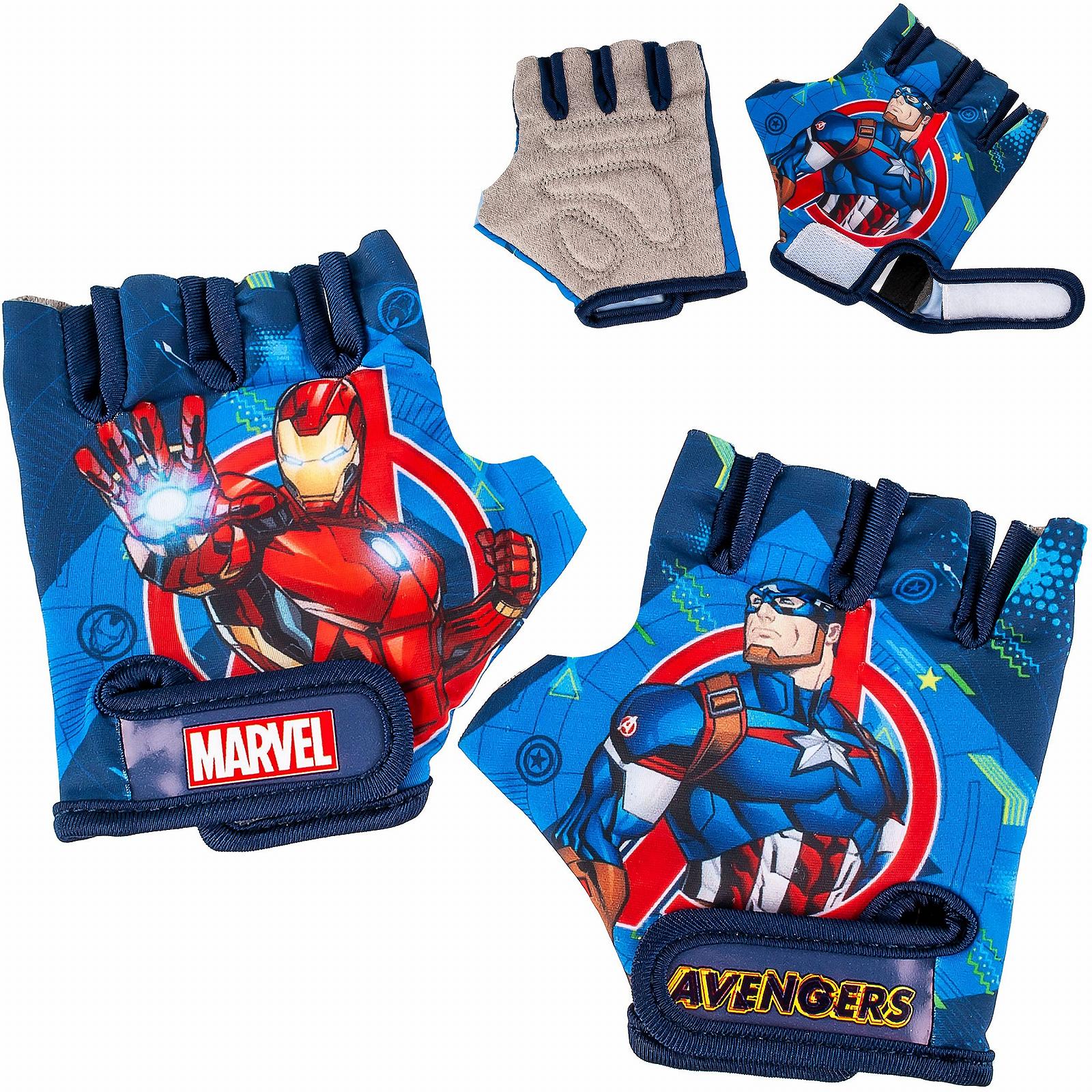 Комплект защиты Avengers: наколенники, налокотники, велосипедные перчатки, для детей от 4 до 12 лет, фото №5