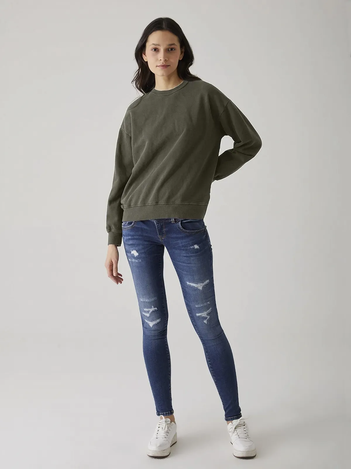 Свитшот LTB Jeans Lesaya Slim хлопок Зеленый Размер L, фото №2