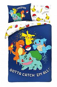 Дитяча Постільна Білизна Pokemon Pikachu, Glumanda, Sword Beetle і Bulbizarr, 140 x 200 см і 70 x 90 см - Фото 1