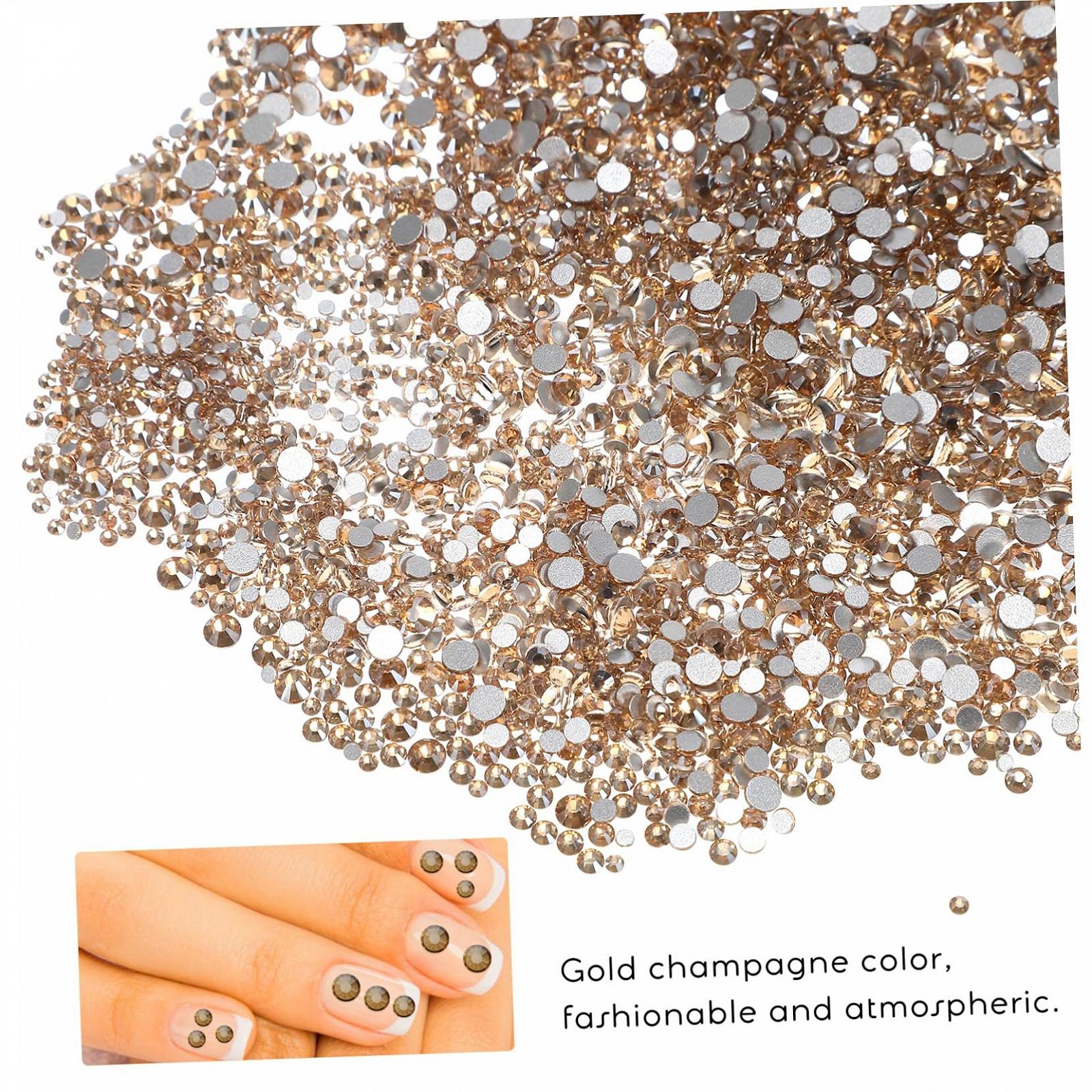 Стрази для манікюру Housoutil, 4320 штзолотий колір, кришталеве скло, фото №6