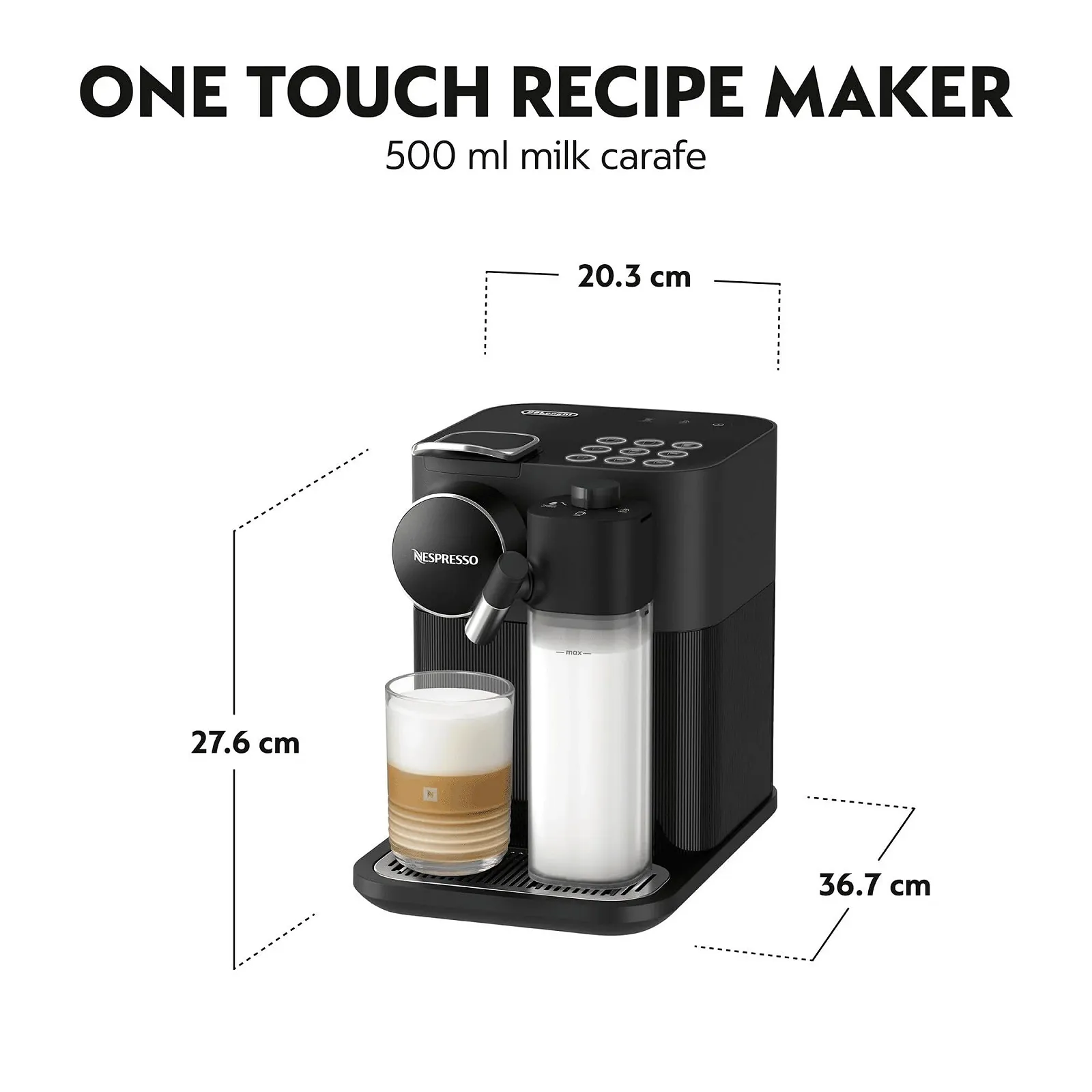 Капсульная кофемашина Nespresso De'Longhi EN640.B Gran Lattissima с автоматической системой приготовления молока, давление 19 бар, 1400 Вт, черная, фото №5 Капсульная кофемашина Nespresso De'Longhi EN640.B Gran Lattissima с автоматической системой приготовления молока, давление 19 бар, 1400 Вт, черная, фото №5
