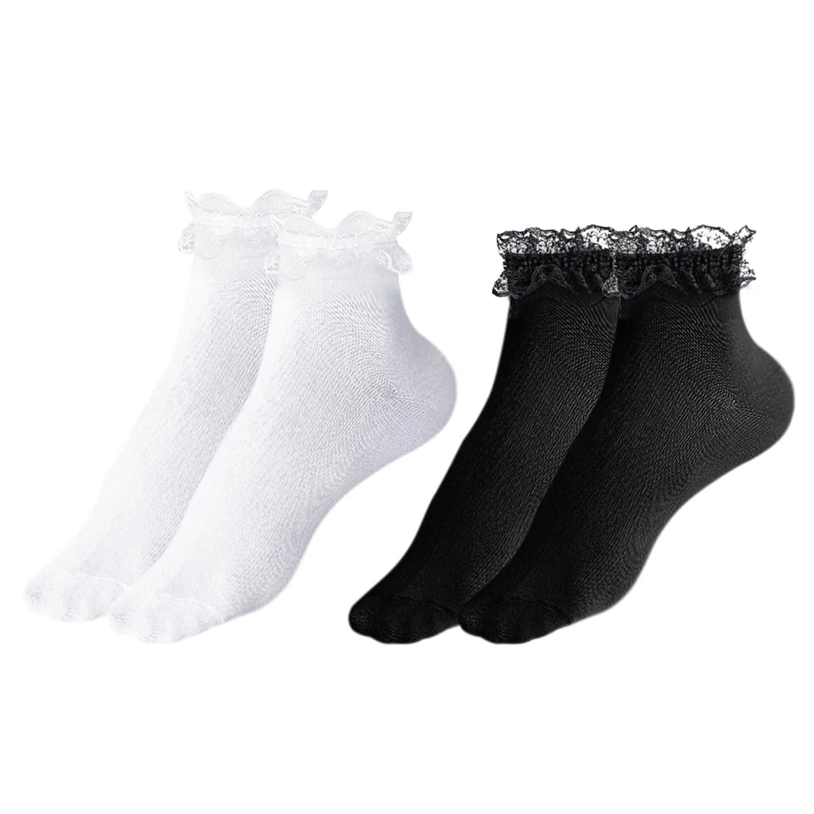 Шкарпетки з рюшами Black White (2 пари), фото №1