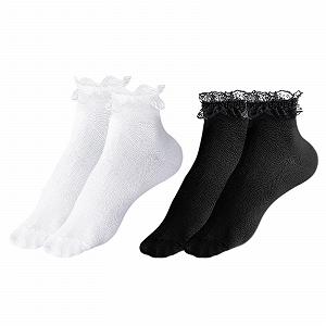 Носки с рюшами Black White (2 пары) - Фото 1