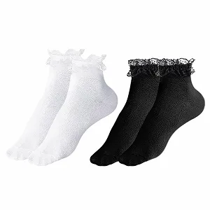 Шкарпетки з рюшами Black White (2 пари) - Фото 1