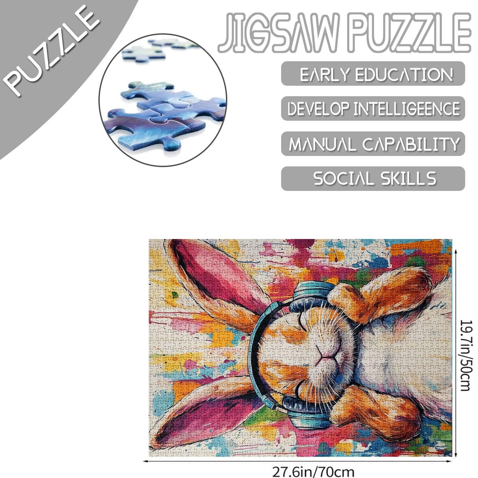 Пазл Music Listening Rabbit 1000 деталей 70 x 50 см, фото №2