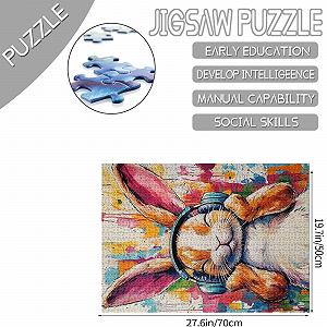 Пазл Music Listening Rabbit 1000 деталей 70 x 50 см synthetic.ua - Фото 1