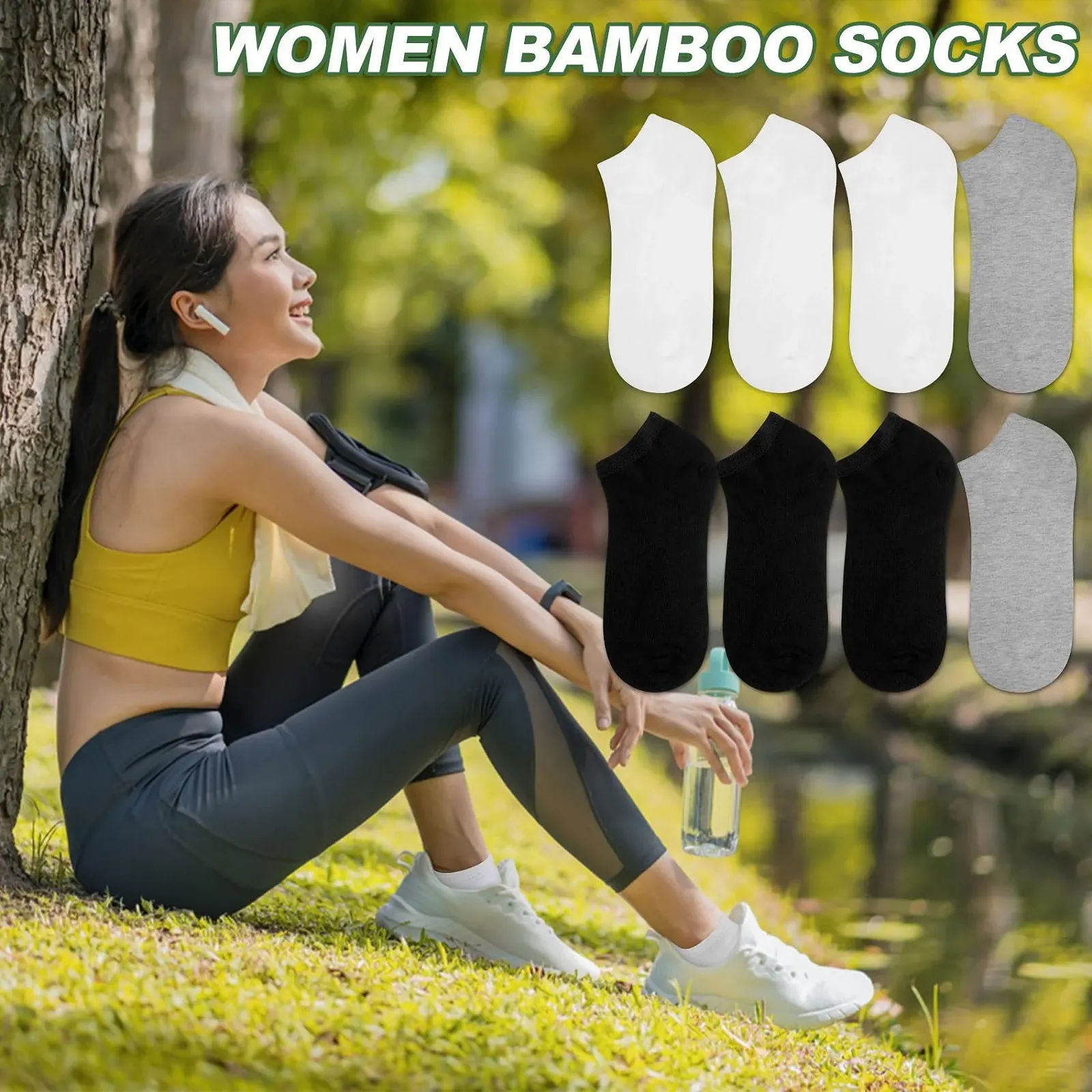 Шкарпетки Trainer Bamboo Жіночі Короткі Ankle Half Sports Gifts для Жінок, 6-8 пар, фото №6