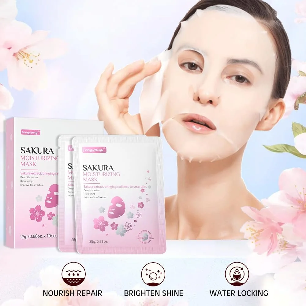 Маска для обличчя Fengyang Sakura Repair, набір масок для обличчя, зволожуюча маска, фото №7
