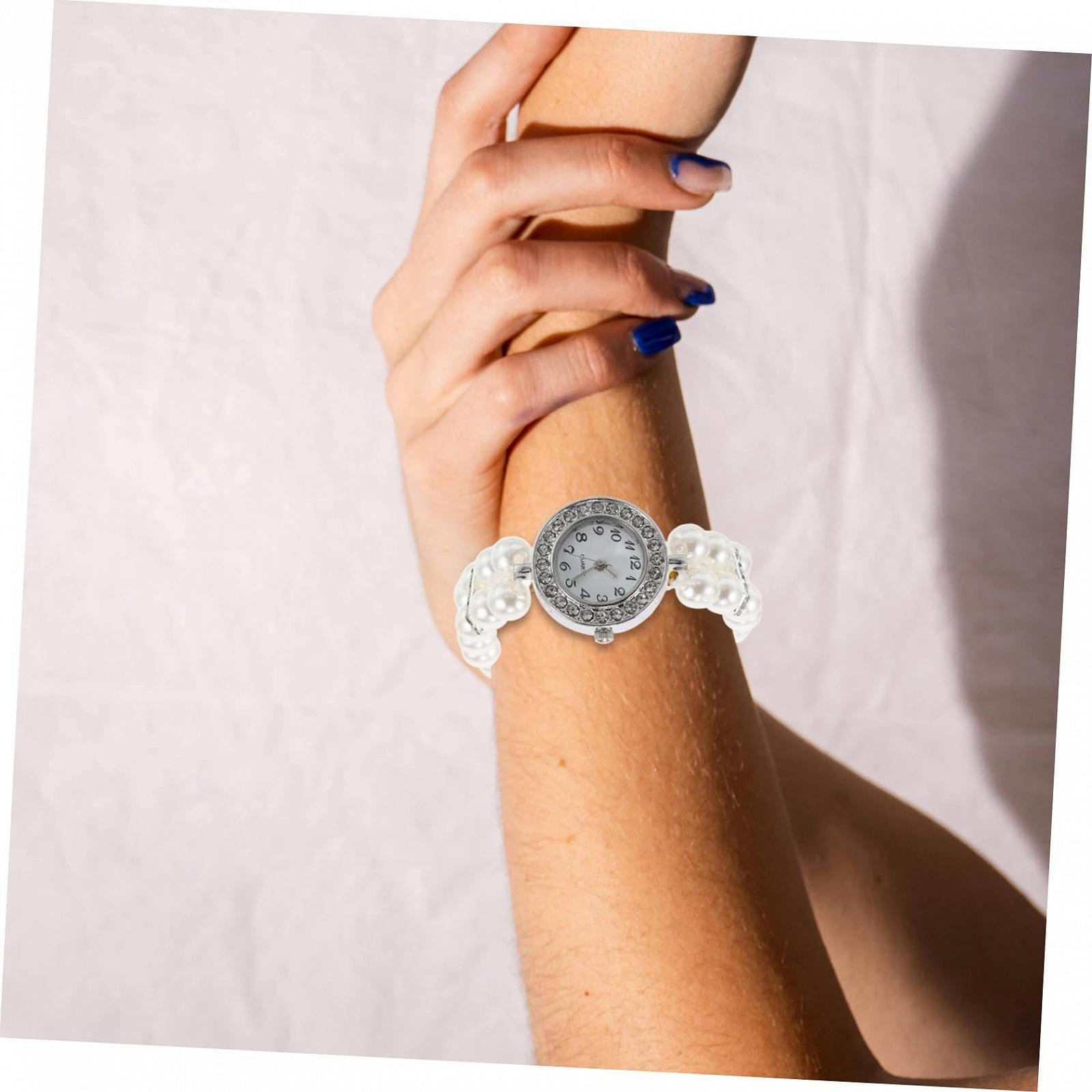 OATIPHO жіночий браслет з перлами та стразами, стійкий до подряпин, фото №5