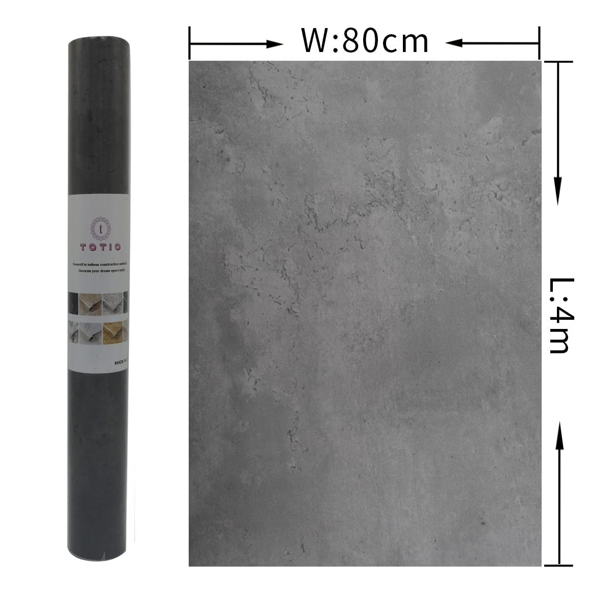 Самоклеящиеся обои TOTIO Бетон Цемент 80 см x 4 м Матовые Темно-серый, фото №7 Самоклеящиеся обои TOTIO Бетон Цемент 80 см x 4 м Матовые Темно-серый, фото №7