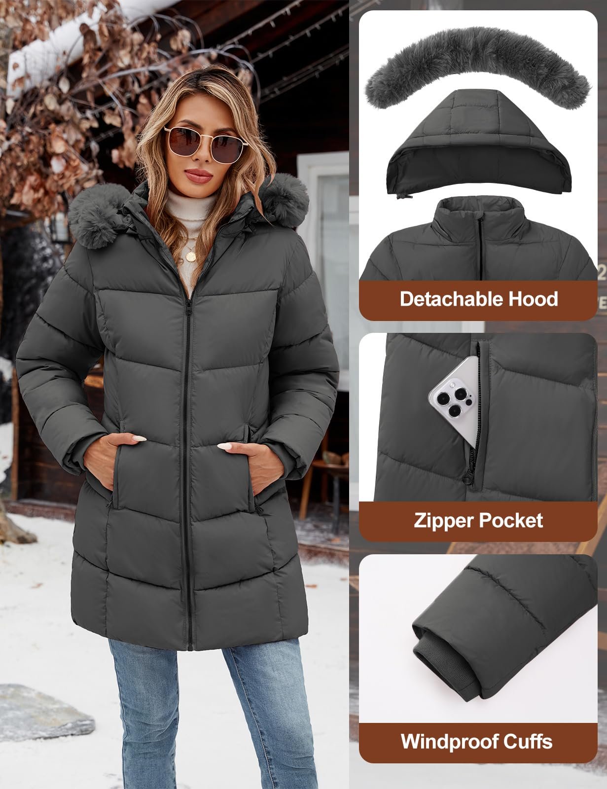 Зимова Куртка Vancavoo Жіноча, фото №3 Зимова Куртка Vancavoo Жіноча, фото №3