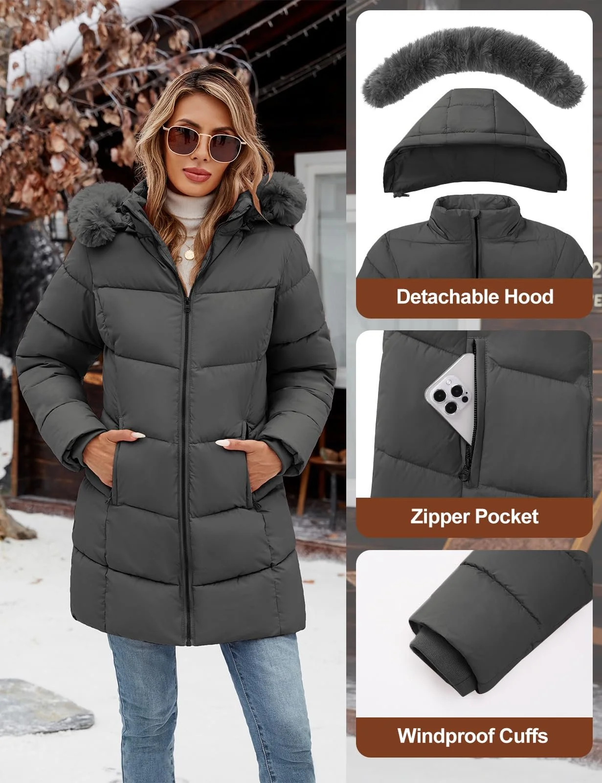 Зимова Куртка Vancavoo Жіноча, фото №3