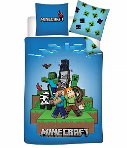 Дитяча постільна білизна AYMAX Minecraft Ready to Survive 135 x 200 см, односпальний розмір, покривало + наволочка 80 x 80 см, мікрофібра synthetic.ua - Фото 1