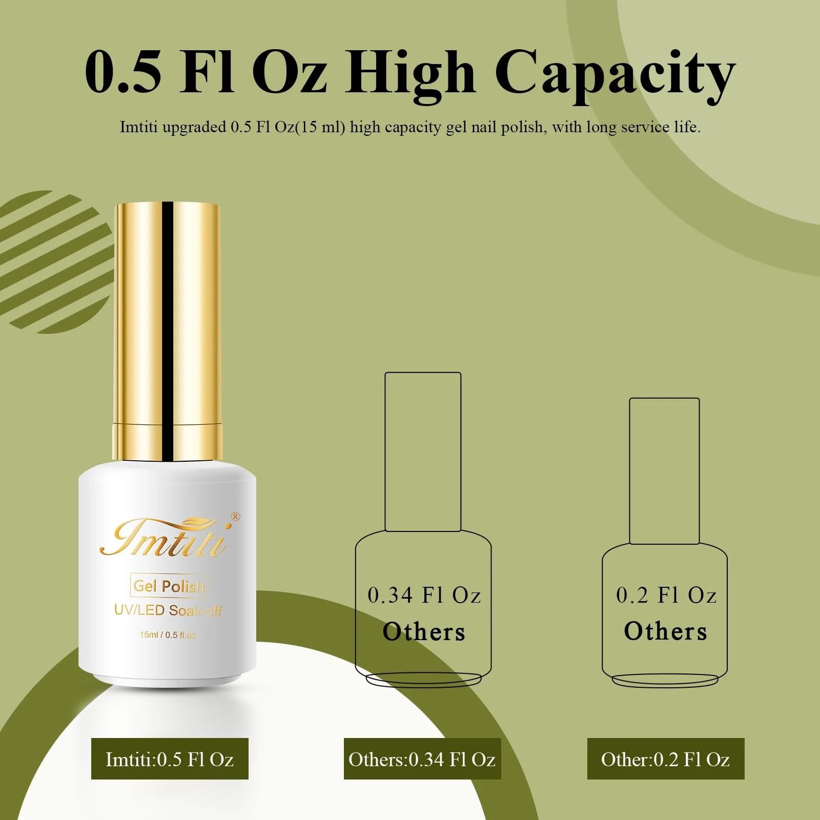 Гель-лак Imtiti зелёный оливковый, 15 мл, эвкалиптовый зелёный, УФ/LED, фото №6