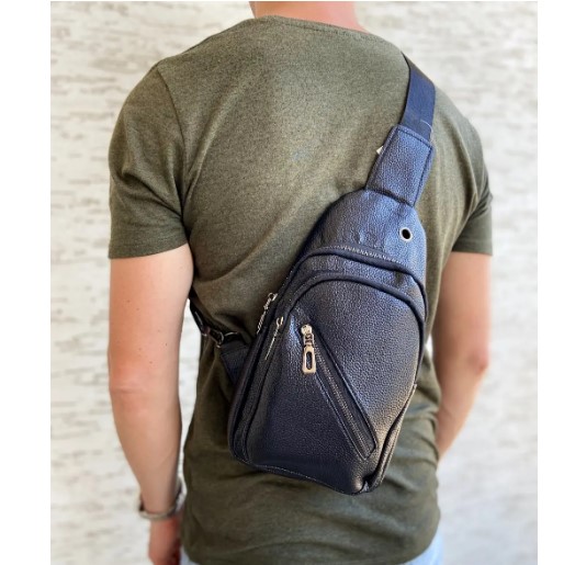 Сумка нагрудна чоловіча бананка зі шкірозамінника 7083 Чорний (IBM037B), фото №10 Сумка нагрудна чоловіча бананка зі шкірозамінника 7083 Чорний (IBM037B), фото №10