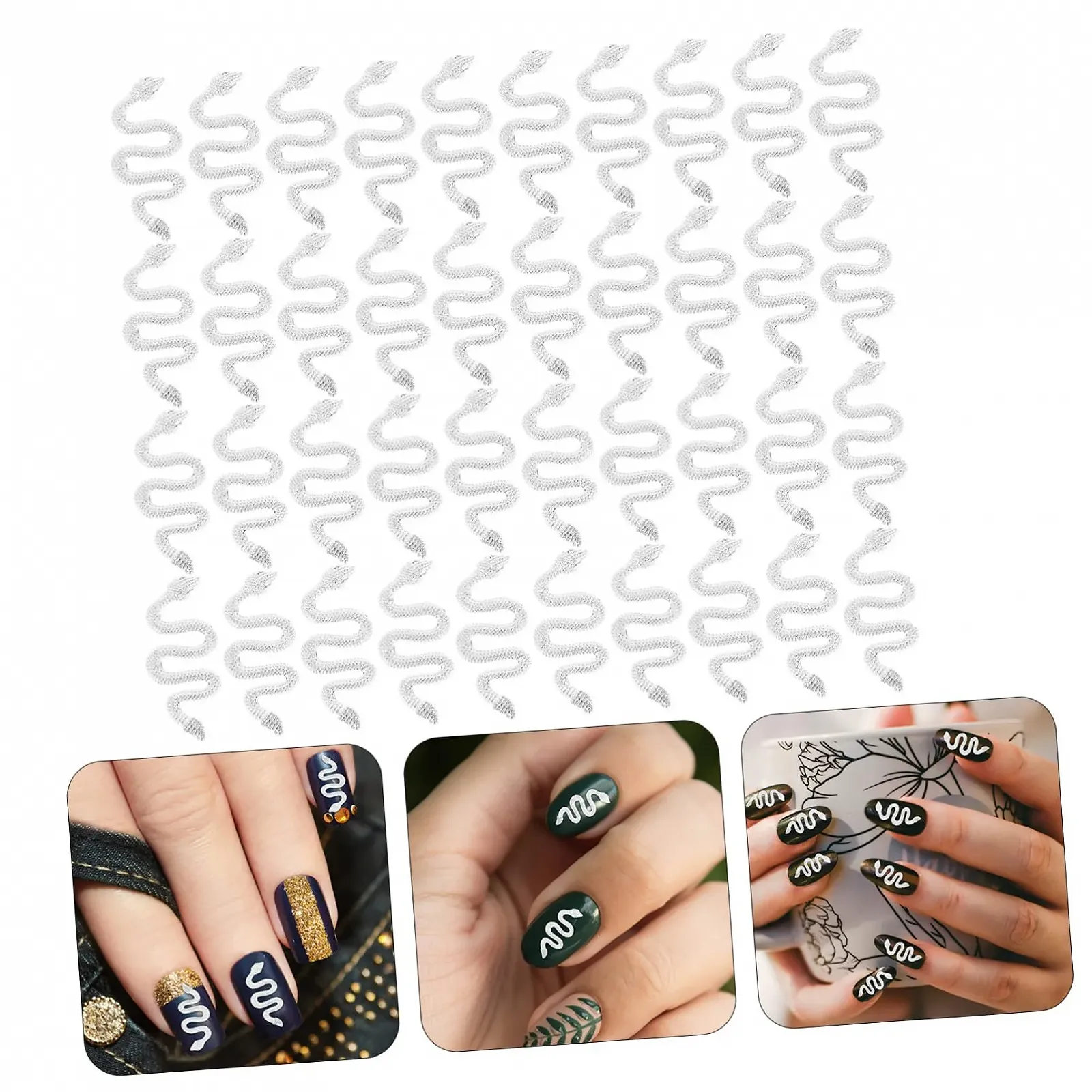 Украшения для ногтей в виде змей Healeved 200 шт., Ретро, украшения для дизайна ногтей, элегантные и уникальные украшения для ногтей, фото №2