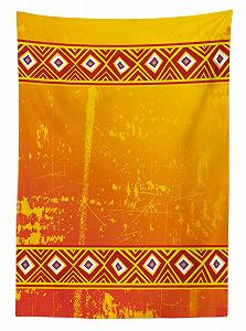 Скатертина ABAKUHAUS Africa Tribal Ethnic сатинова 140 x 200 см Marigold and Orange synthetic.ua - Фото 1