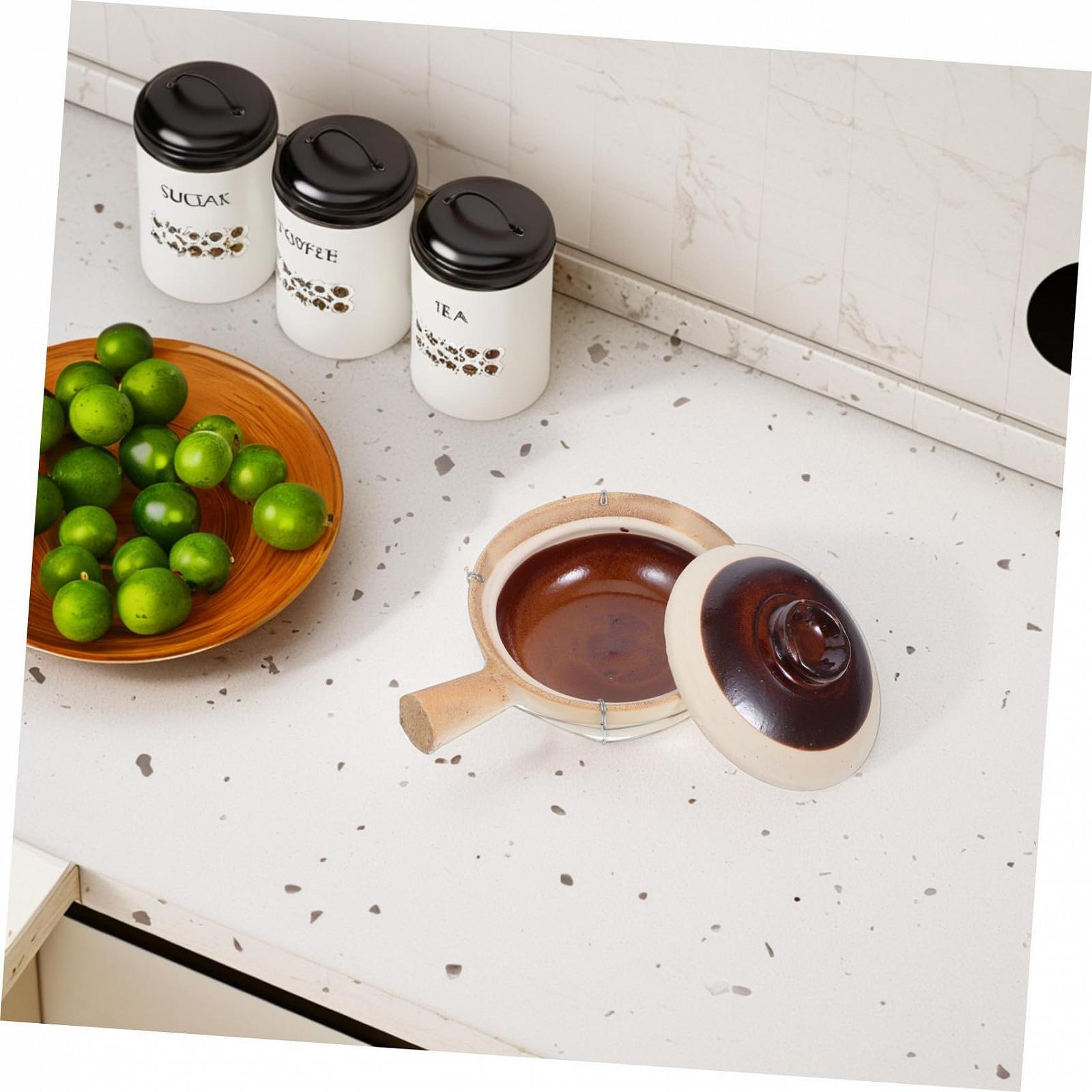 Глиняный горшок Traditional Chinese с одной ручкой и железной проволокой для супов и рагу, фото №4