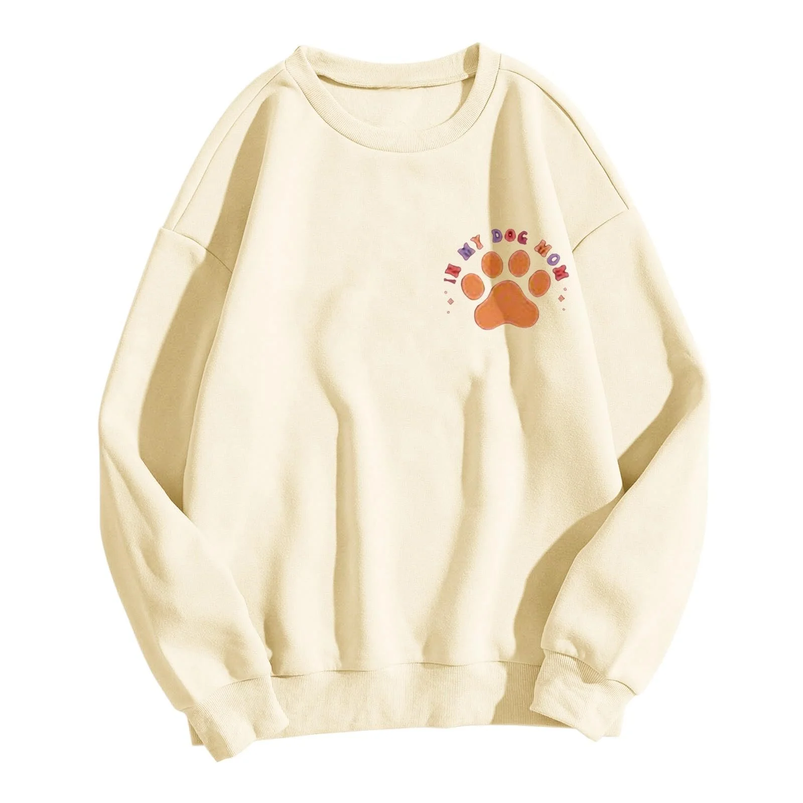 Женский свитшот In My Dog Mom с круглым вырезом, теплый женский свитшот-куртка Dog Mom, фото №2