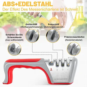 Точило для ножів професійна ручна 4 рівні з заточуванням для ножиць synthetic.ua - Фото 1