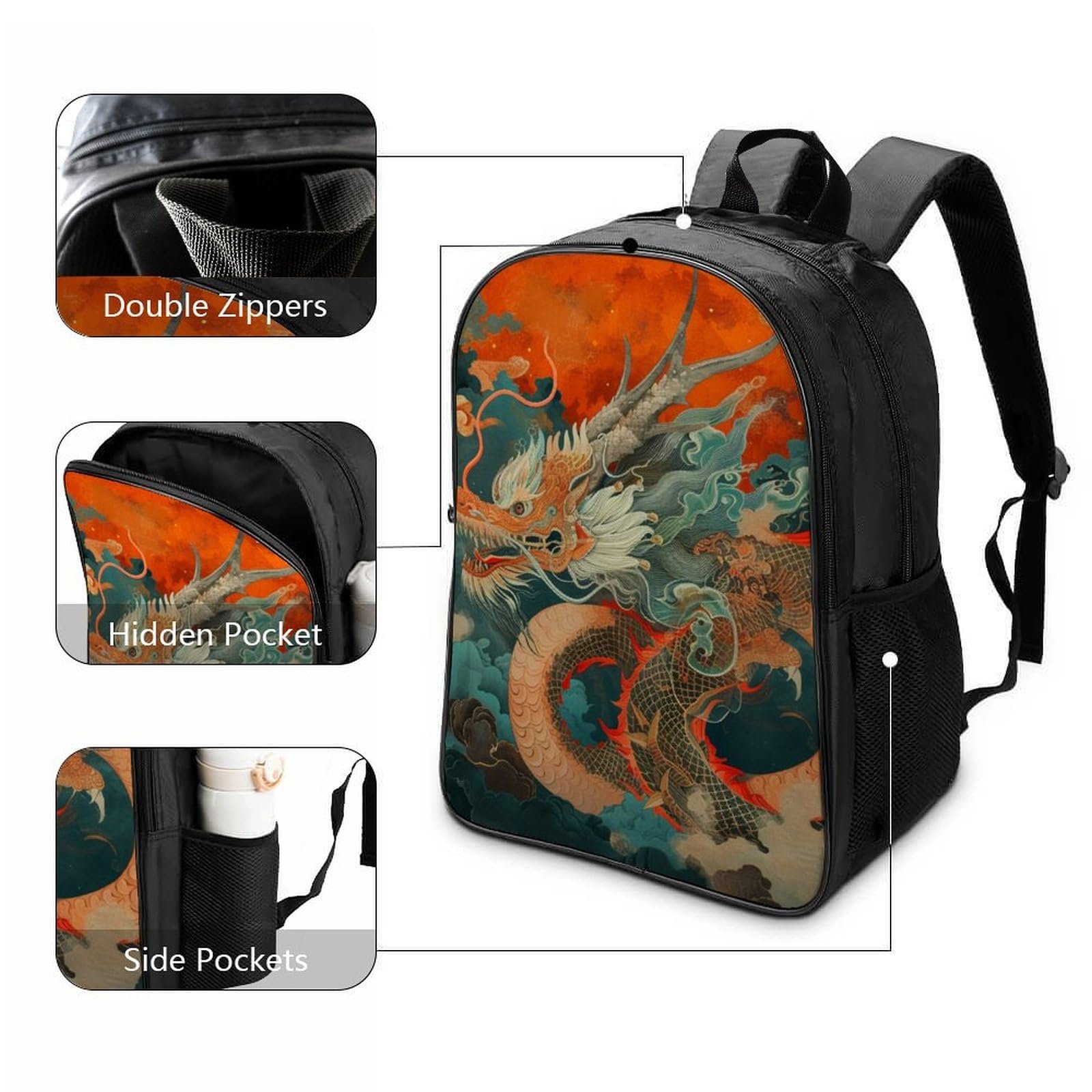 Рюкзак DPEOANEBN Dragon 3D, дитячий, великий, 40x28x16 см, фото №3