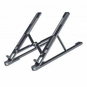 Подставка для ноутбука складная Алюминиевый сплав Регулируемая по высоте Охлаждающая Tёмно-серый synthetic.ua - Фото 1