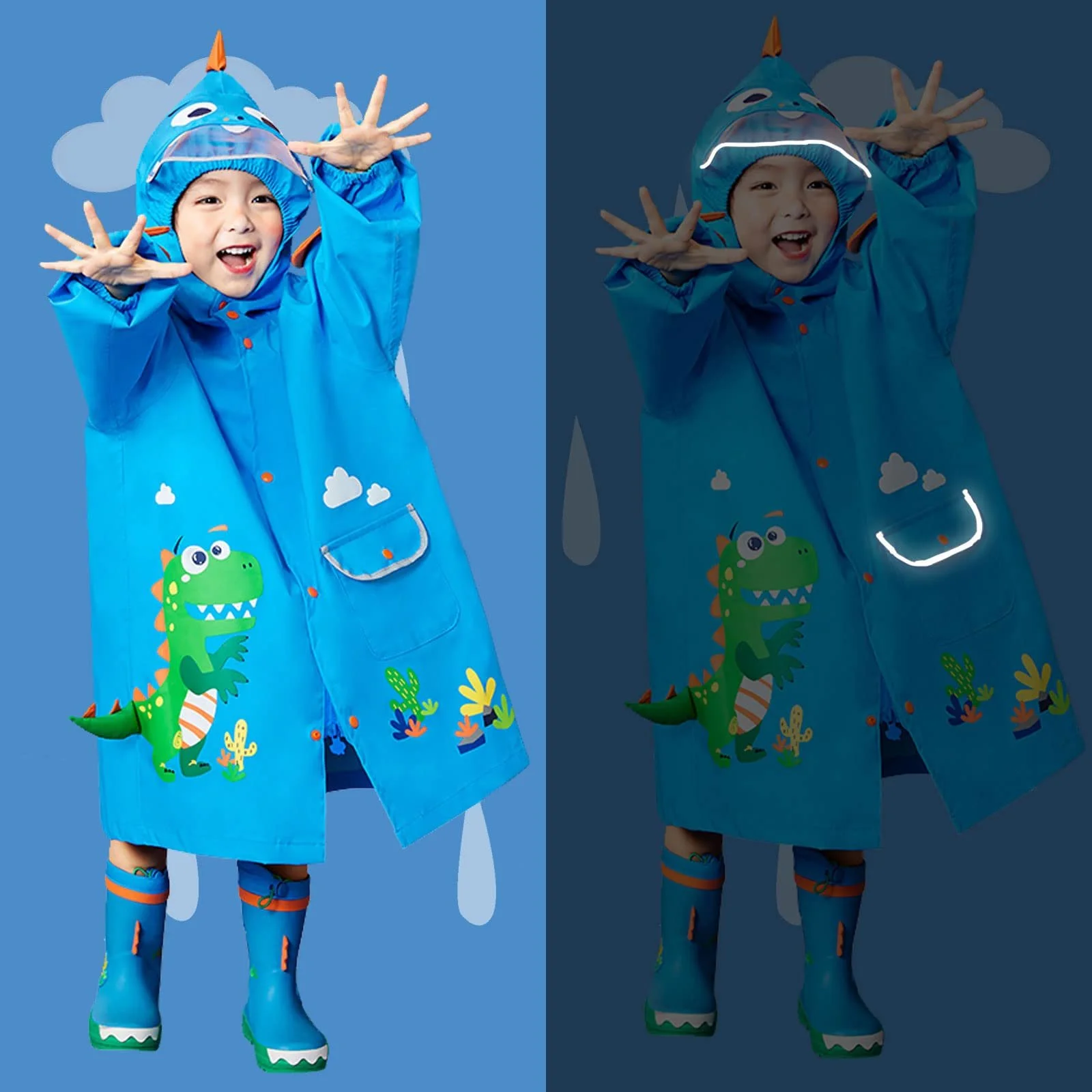 Дитячий дощовик з капюшоном JinBei для хлопчиків, фото №2