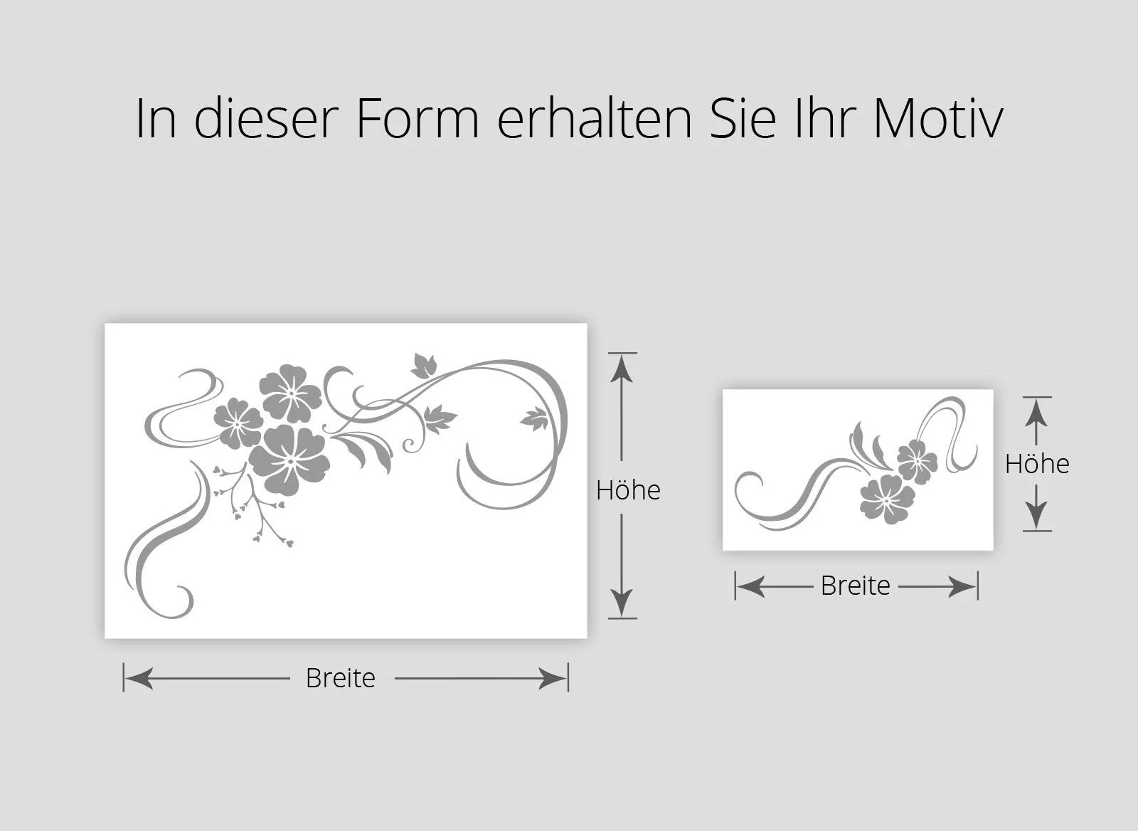 Наклейка на стену Grandora Цветочная ветвь W828 2 детали 58 x 35 см / 32 x 15 см Бежевый, фото №4