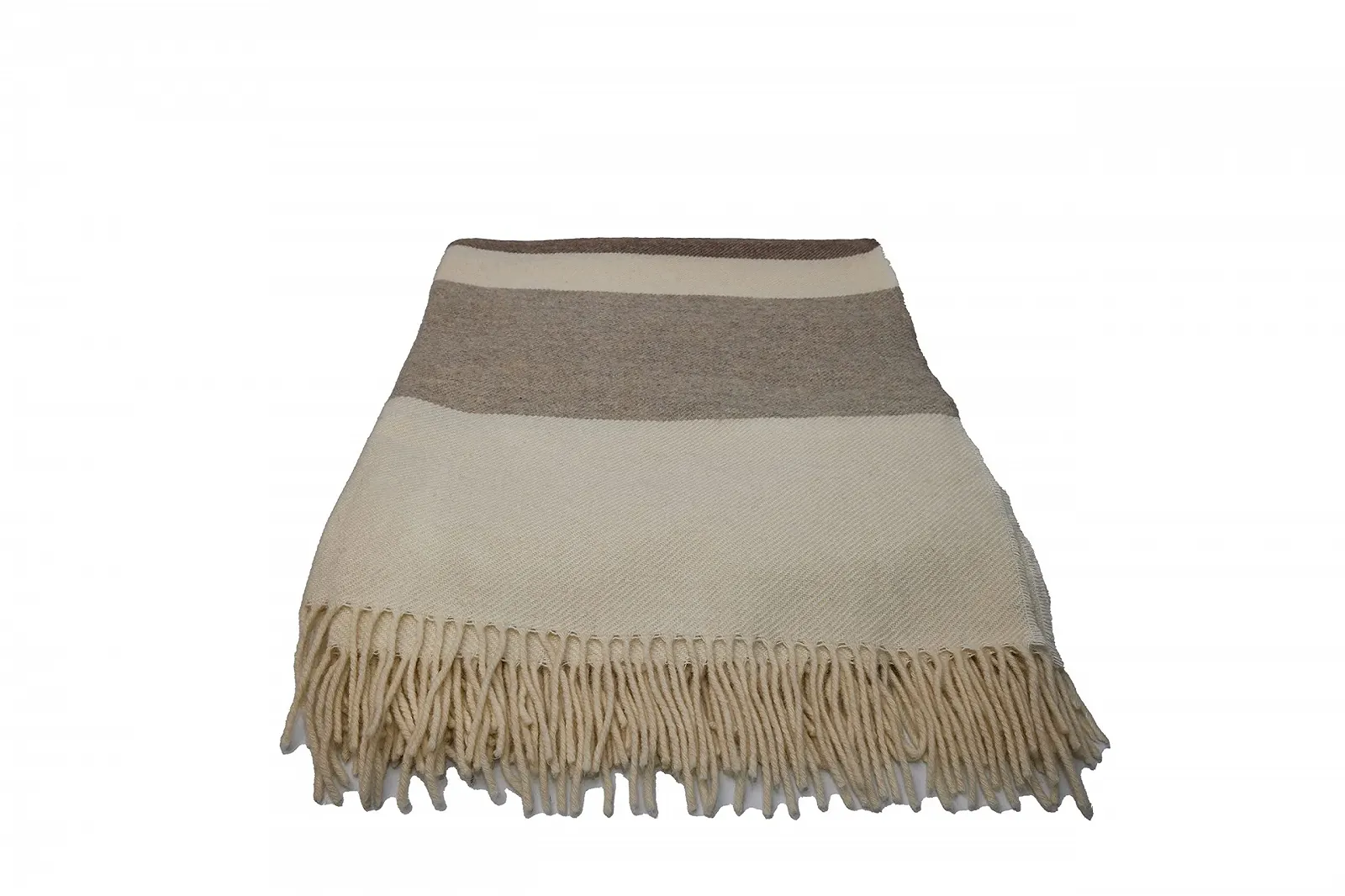 Одеяло Fair Deluxe Cashmere Easy Care Кашемировое шерстяное одеяло Диванное одеяло Покрывало на кровать Пушистое и уютное теплое 140 x 190 см (Светло-коричневые/Темно-коричневые блочные полосы, Кашемир / Шерсть), фото №2