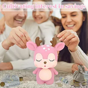 Скарбничка Deer PVC Рожева 10х15.4х19.3 см synthetic.ua - Фото 1