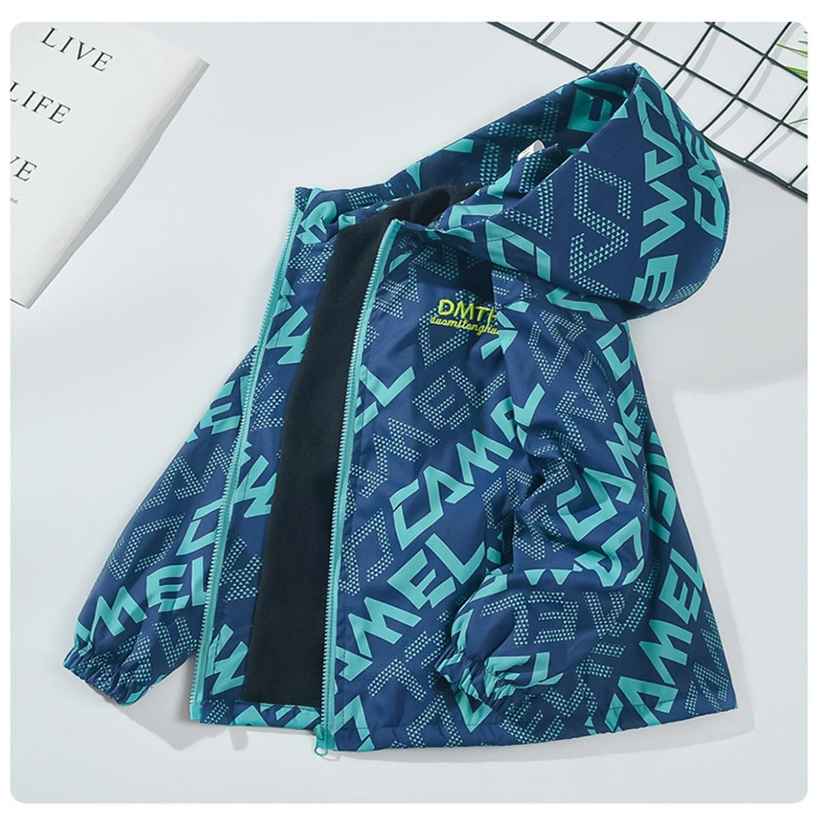 Софтшел куртка з капюшоном KQIVAM для дітей, вітрозахисна, демісезонна, для походів, фото №7