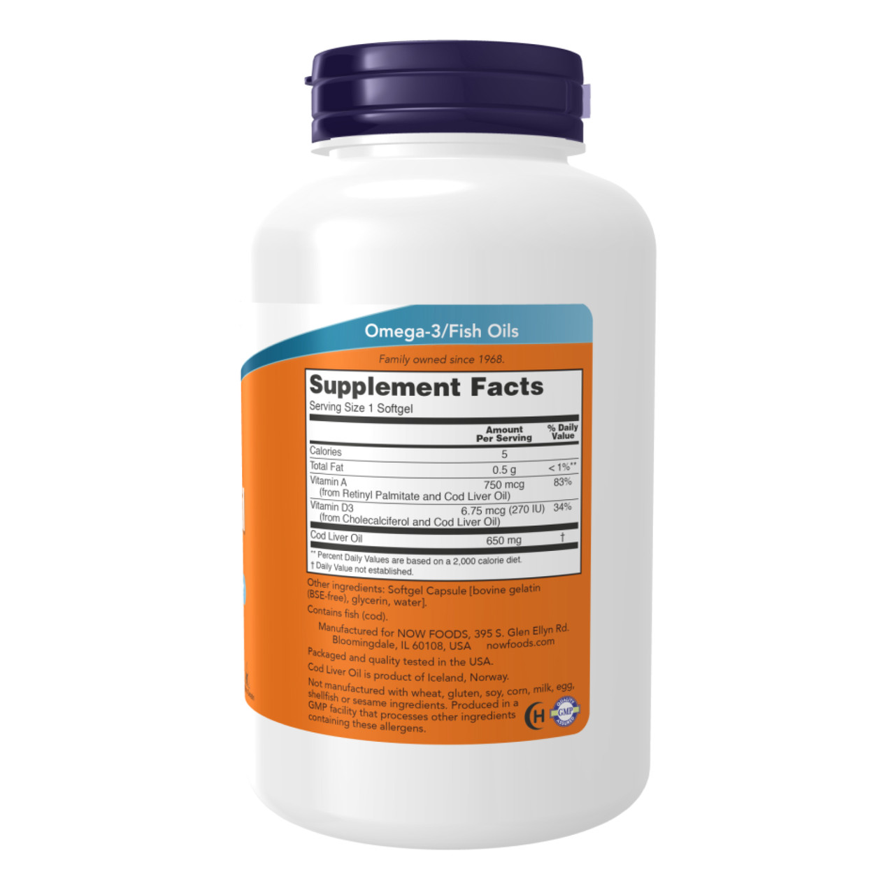 Cod Liver Oil 650mg 250 sgels, фото №2