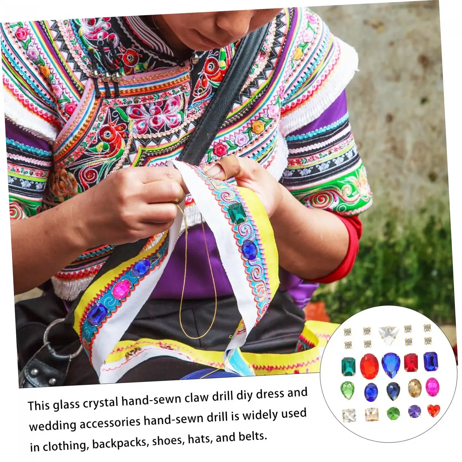 Стразы Стеклянные Lurrose для шитья, для костюмов, свадебных платьев и украшений, фото №2