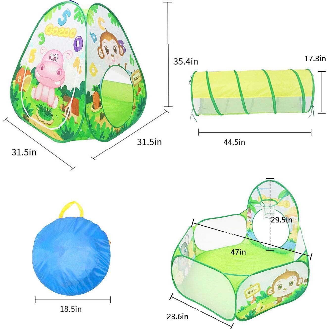 Ігровий намет Benebomo Children's Set 3-в-1, фото №4