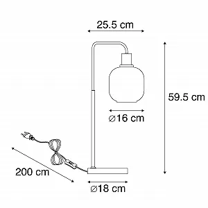Настільна лампа Qazqa Zuzanna E27 Чорна з золотом - Фото 1