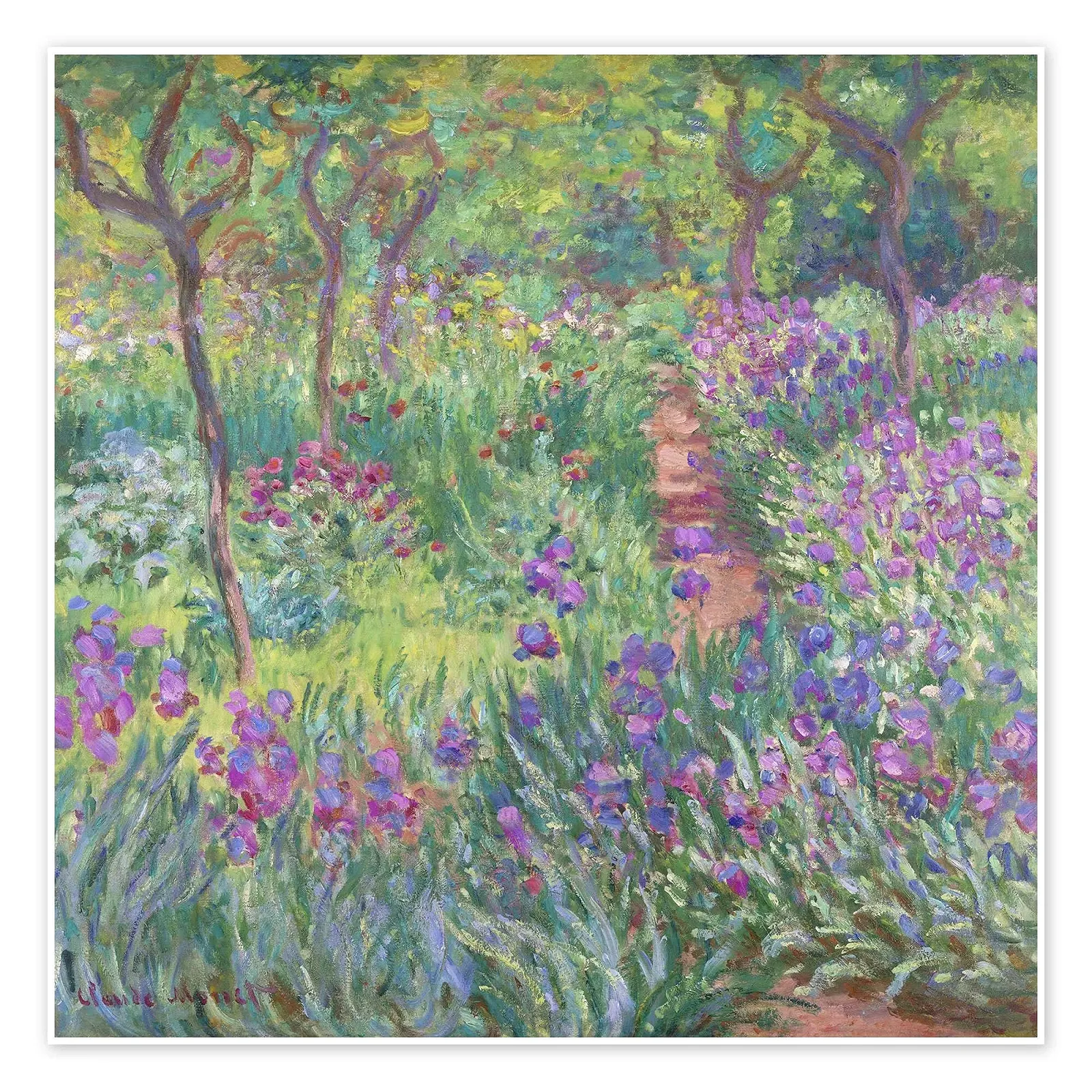 Постер Irisbeet in Monet's Garden, 1900 Claude Monet 100 x 100 см Зеленый, фото №1