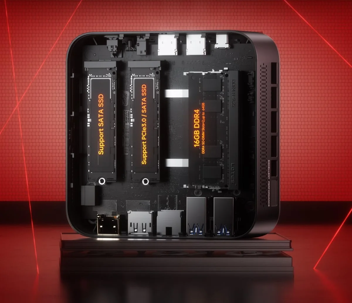 Міні-ПК NiPoGi AM16 / ΑMD Ryzen 5 PRO 5675U / RAM 16GB / SSD 512GB / HDMI / LAN / Wi-Fi 6 / Bluetooth 5.2 / Black, фото №2 Міні-ПК NiPoGi AM16 / ΑMD Ryzen 5 PRO 5675U / RAM 16GB / SSD 512GB / HDMI / LAN / Wi-Fi 6 / Bluetooth 5.2 / Black, фото №2