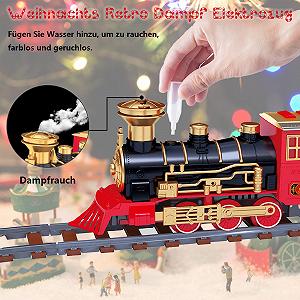 Набор электрических поездов GTHBA Steam Locomotive с паром освещением и звуком synthetic.ua - Фото 1