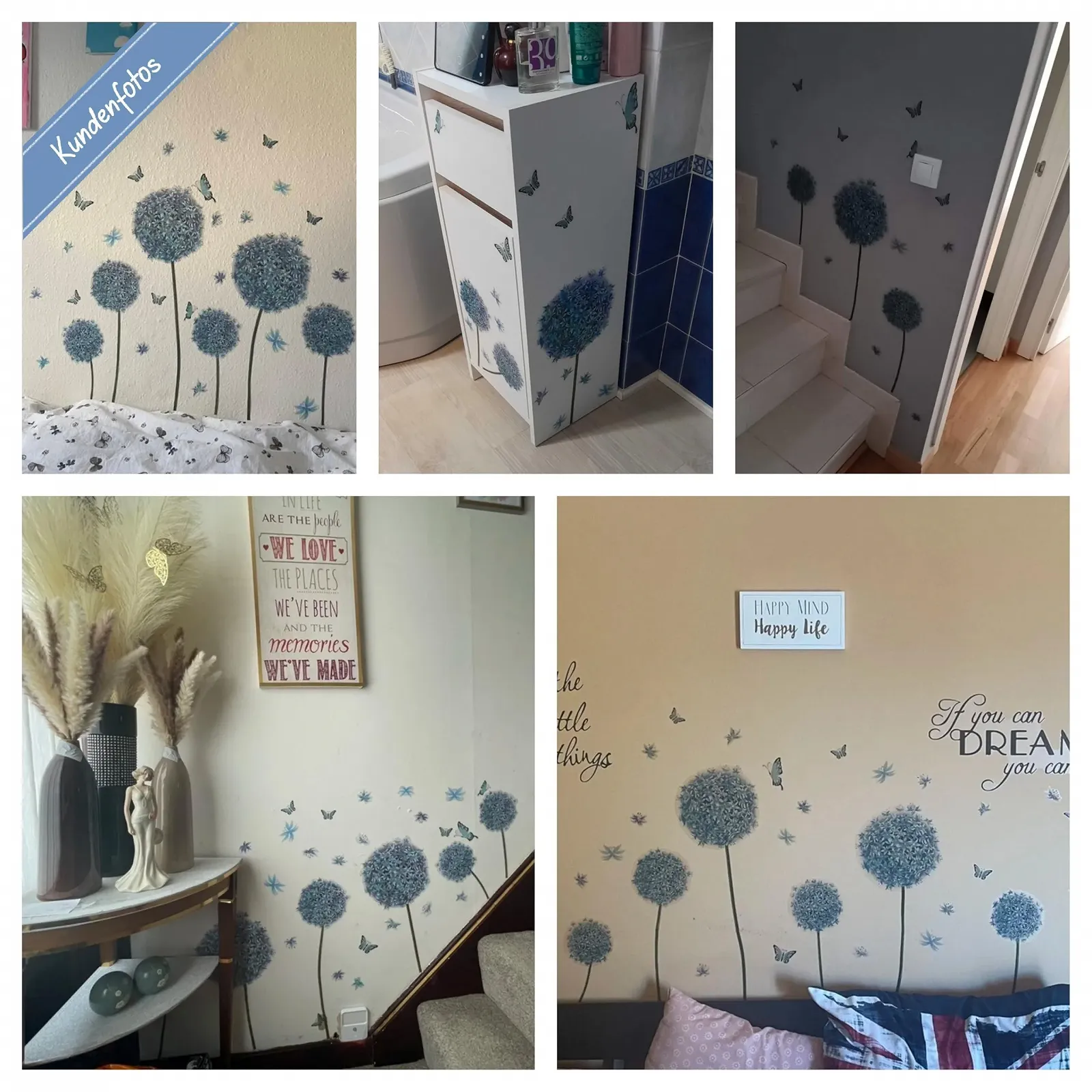 Наклейка на стіну WandSticker4U Dandelion Кульбаба Синя 105 x 69 см, фото №4 Наклейка на стіну WandSticker4U Dandelion Кульбаба Синя 105 x 69 см, фото №4