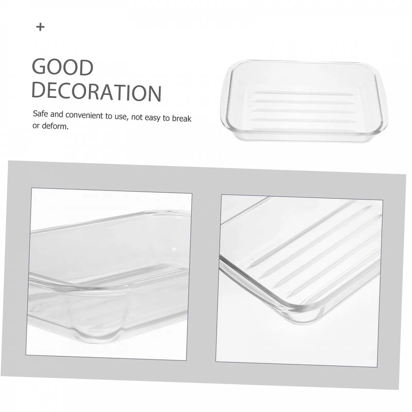 Форма для запікання скляна LIFKOME прямокутна з подвійними ручками Прозорий, фото №5 Форма для запікання скляна LIFKOME прямокутна з подвійними ручками Прозорий, фото №5