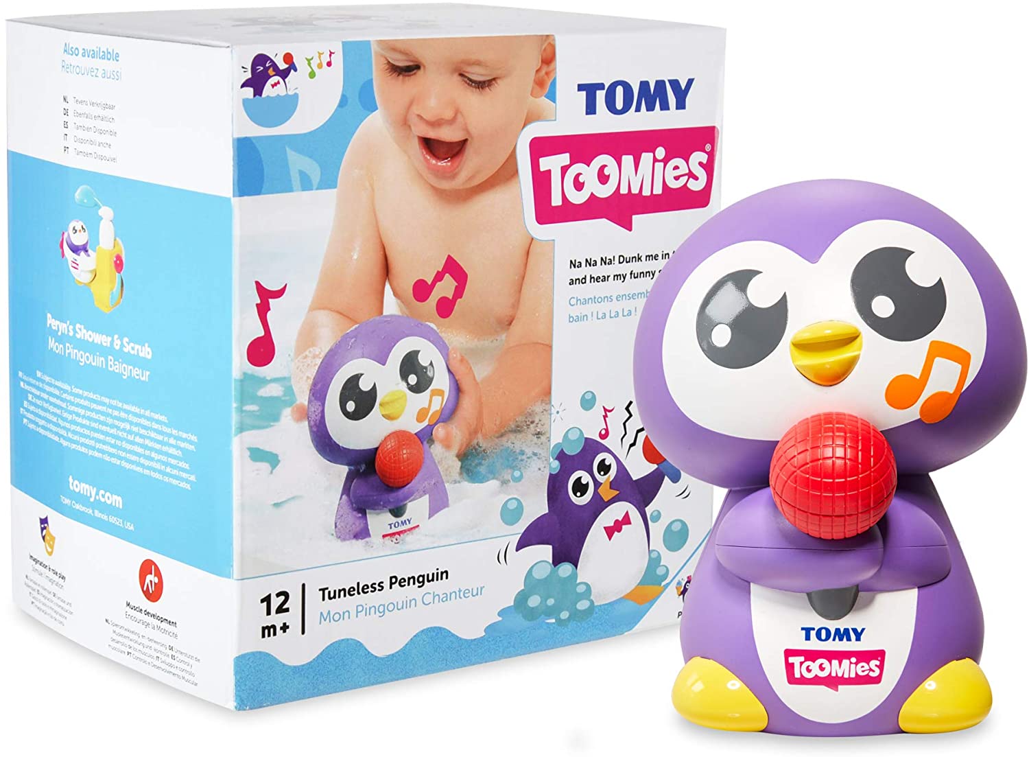 Музыкальная игрушка для купания Toomies E72724 Tomy Tuneless Penguin Time Squeaker, фото №7