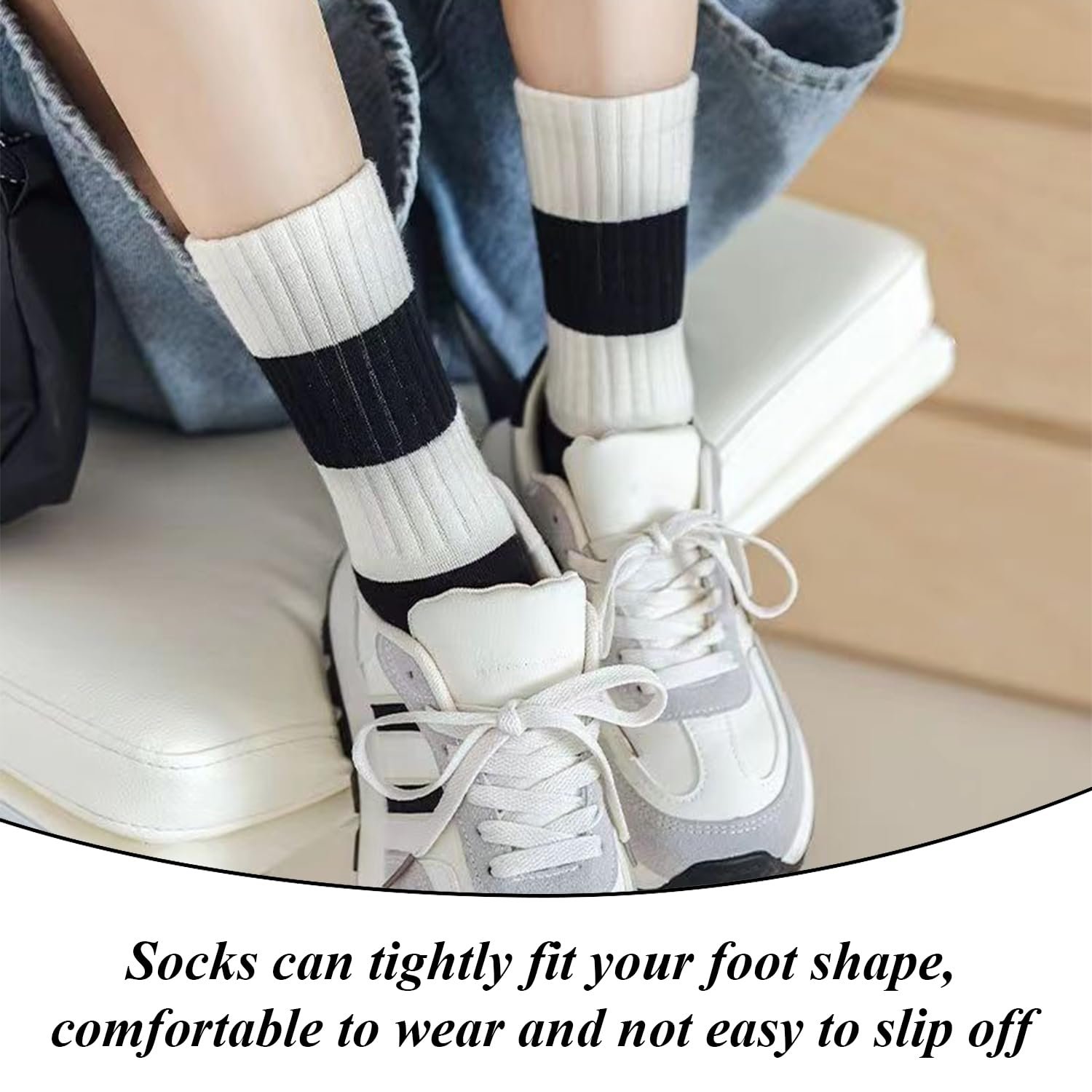 Шкарпетки Повсякденні Чорно-Білі Смугасті, 5 пар, фото №6