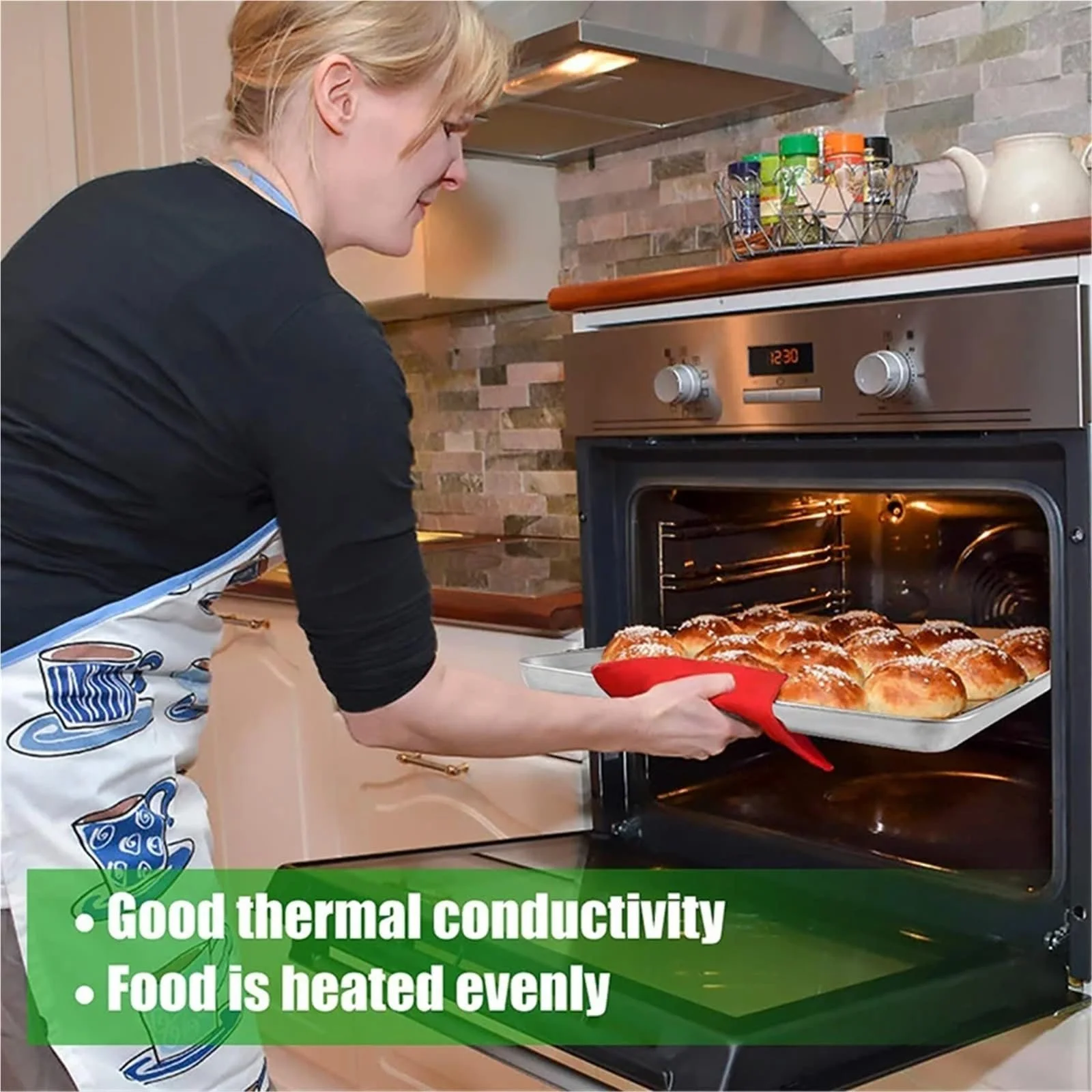 Деко для випікання з нержавіючої сталі з решіткою для охолодження антипригарне (мале), фото №4