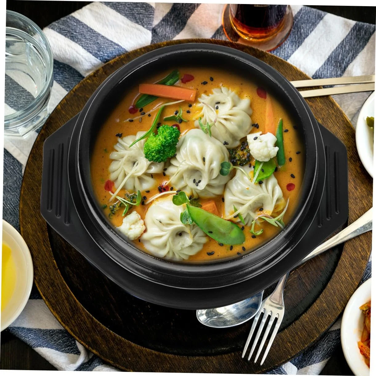 Кастрюля Керамическая Жаростойкая с подставкой и боковыми ручками для супа и тушения, фото №3